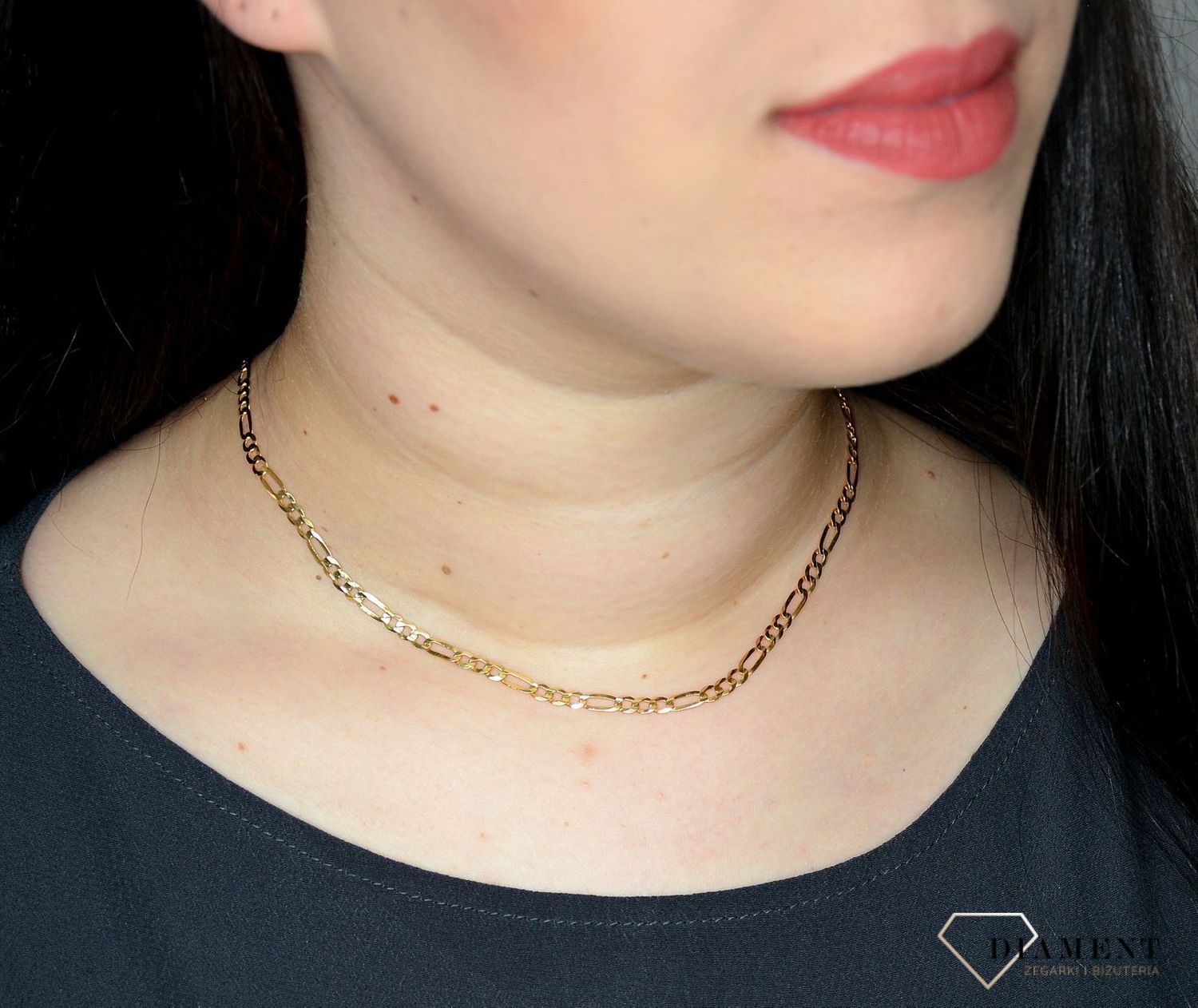 Złoty łańcuszek 585 Figaro 3,5 mm DIA-LAN-3145-585 3,5mm (1).jpg